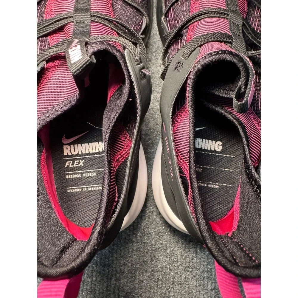 Nike Womens Flex Running Minimalist Shoe Sz 11 Black Pink Boat Water